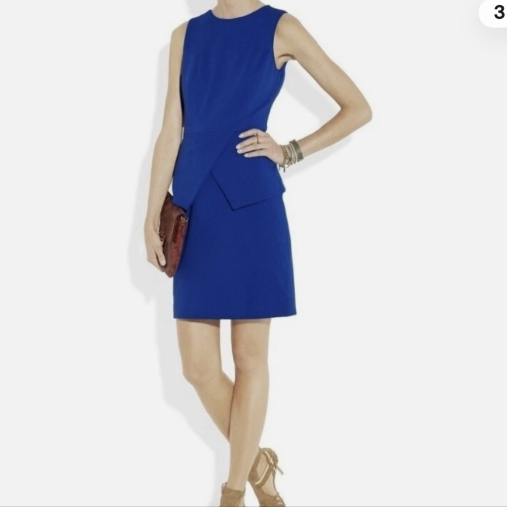 Tibi Peplum Cobalt Midi Dress